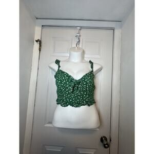 Dress Forum green floral crop top Size M womens